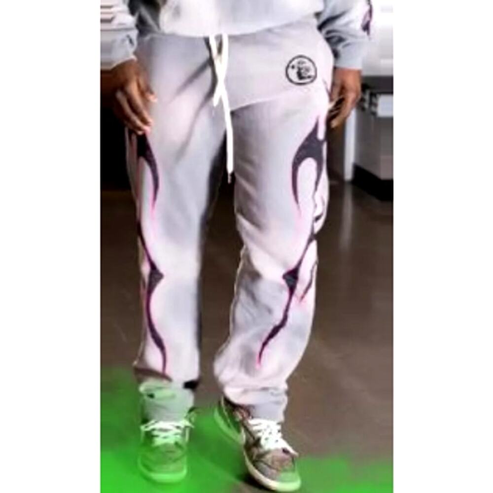 Hellstar Gray Future Flame Sweatpants Size L